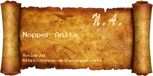 Nopper Anita névjegykártya